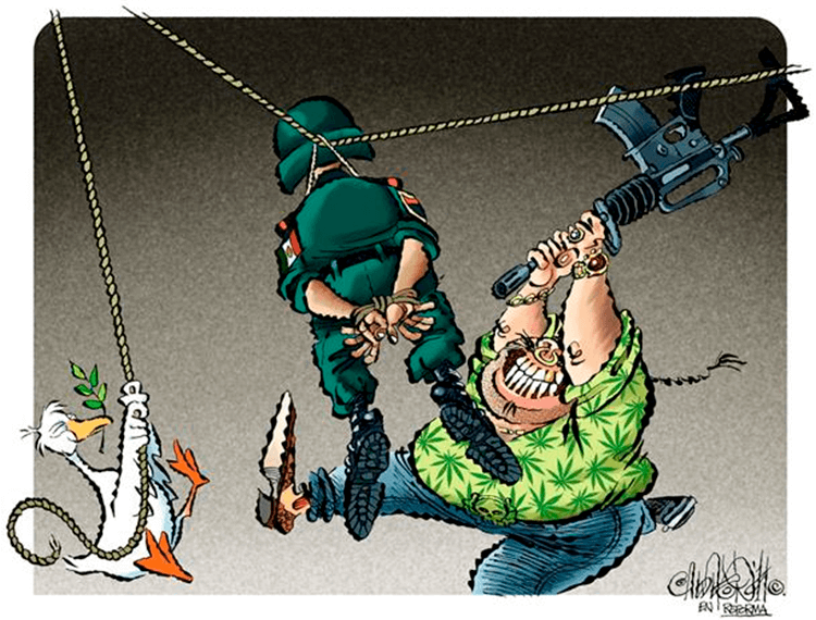 Caricatura Politica.-Entre el me canso Ganso y los sicarios