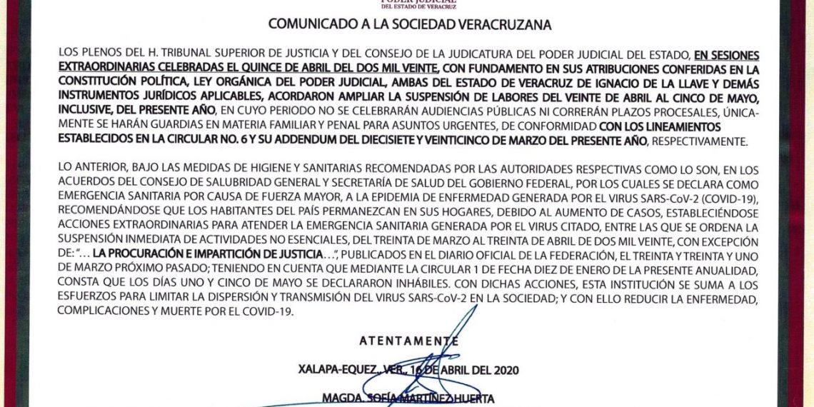 Comunicado a la Sociedad Veracruzana